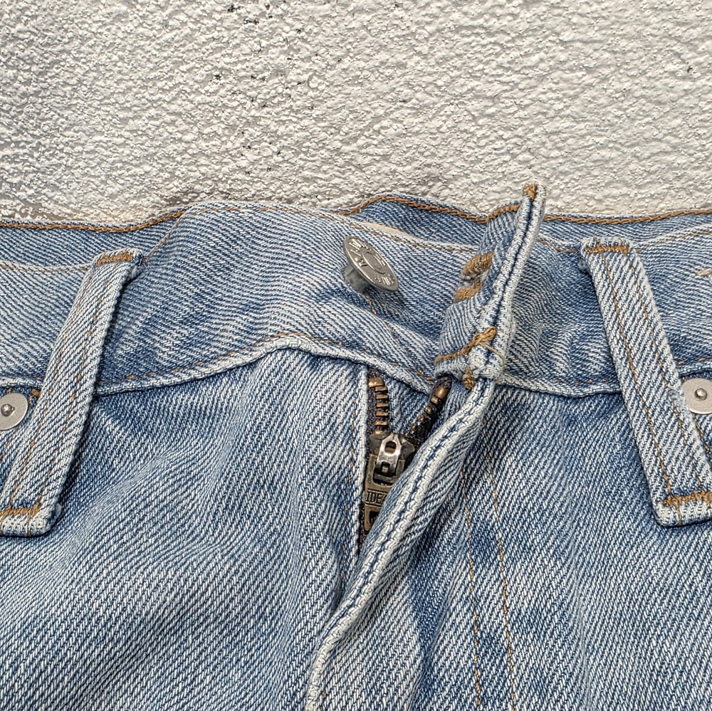 Madewell the Mom Jean Short Denim Blue Shorts Women High Rise Frayed Hem Size 29 - Picture 10 of 16
